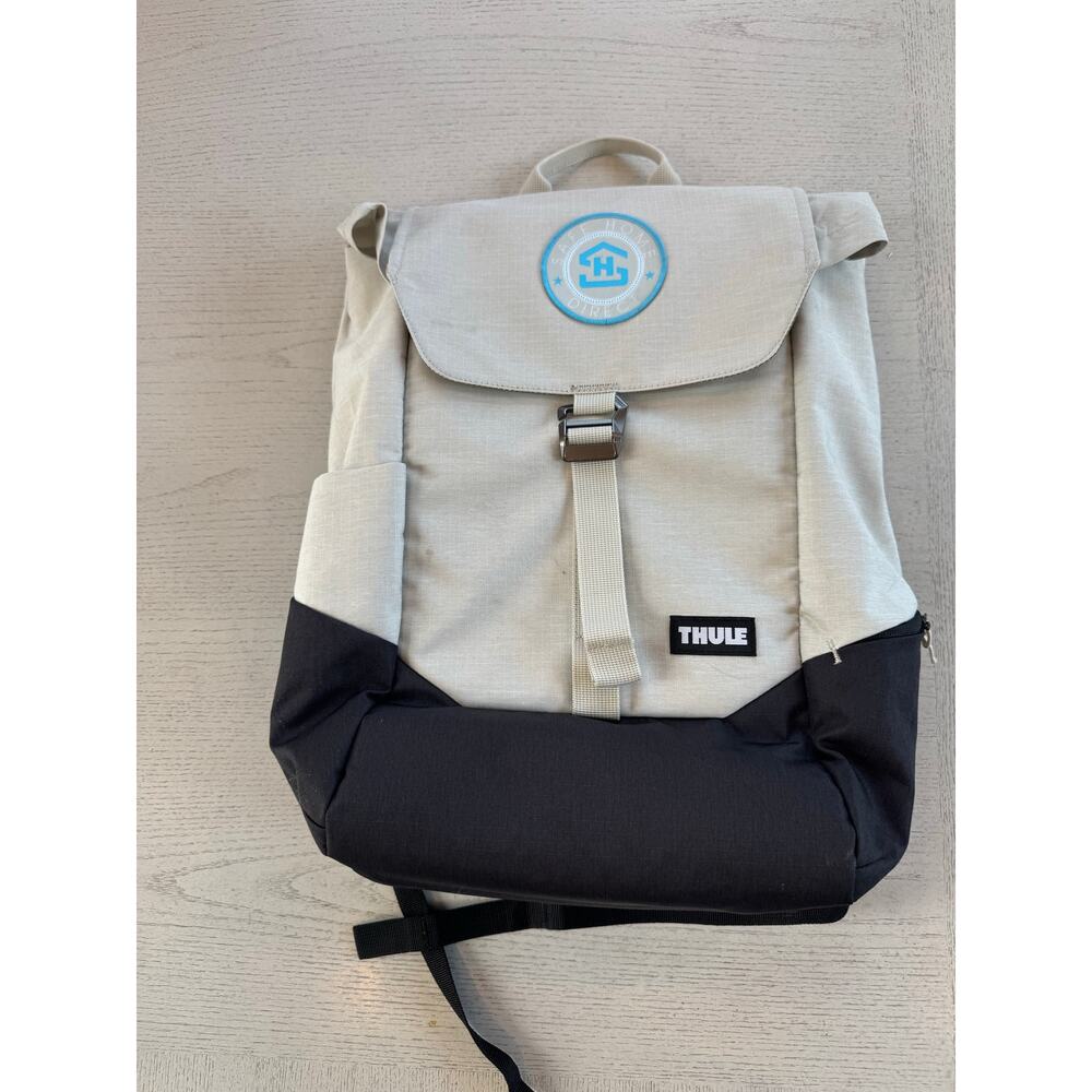 NWOT THULE Jartop Backpack Laptop Work Bag Grey and Beige with Company Logo